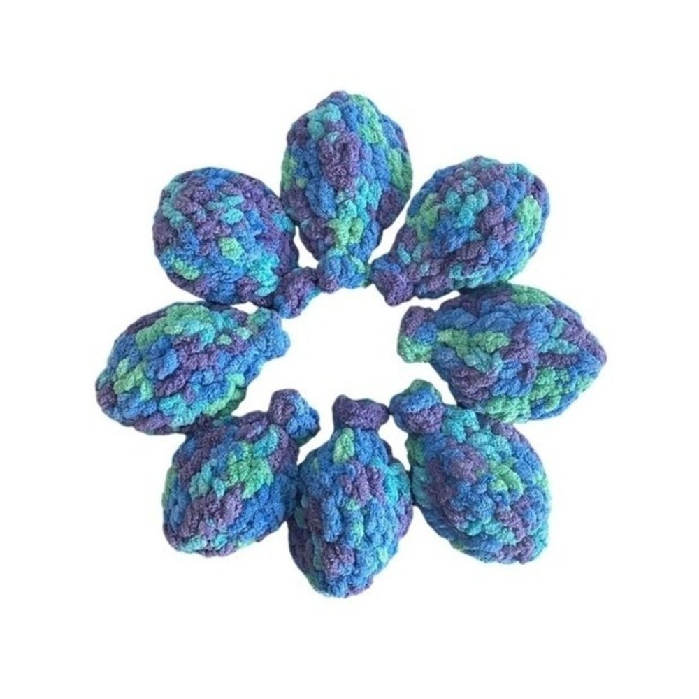 Reusable Crochet Water Balloons Handmade Latex Free Purple Blue Green Set of 8